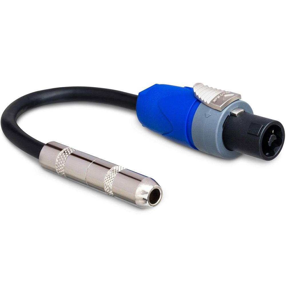 Hosa GSK116 Speaker Adapter 1/4 in TS to Neutrik speakON 6" 16 AWG x 2 OFC - Image 1