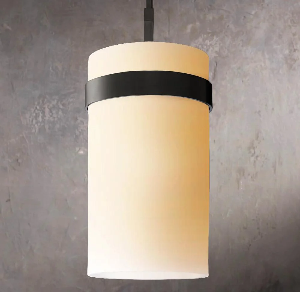 Ravelle Frosted Glass Hanging Pendant Lamp 8" - Image 2