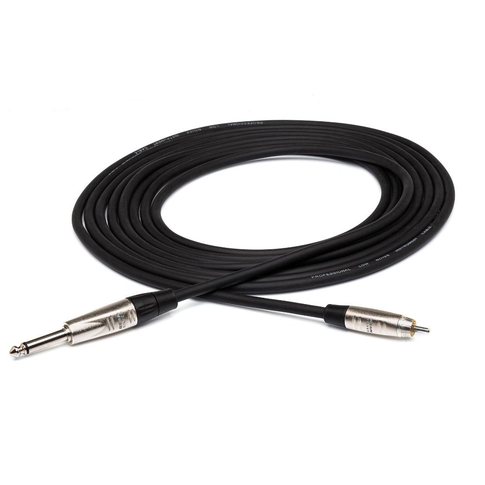 Hosa HPR020 Pro Unbalanced Interconnect REAN 1/4 in TS to RCA (20 ft) - Image 1