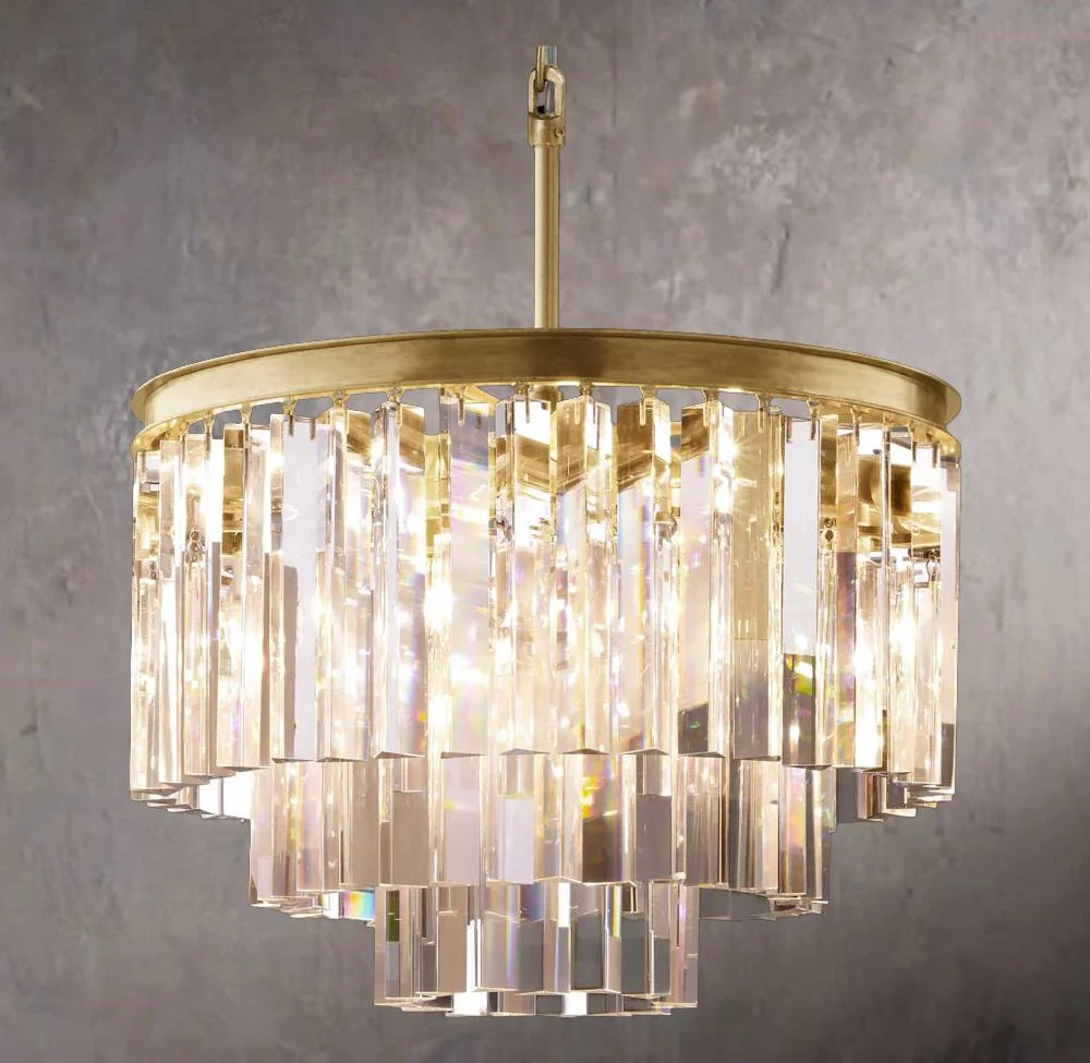 Vintage Odeon Style Round Chandelier 20″