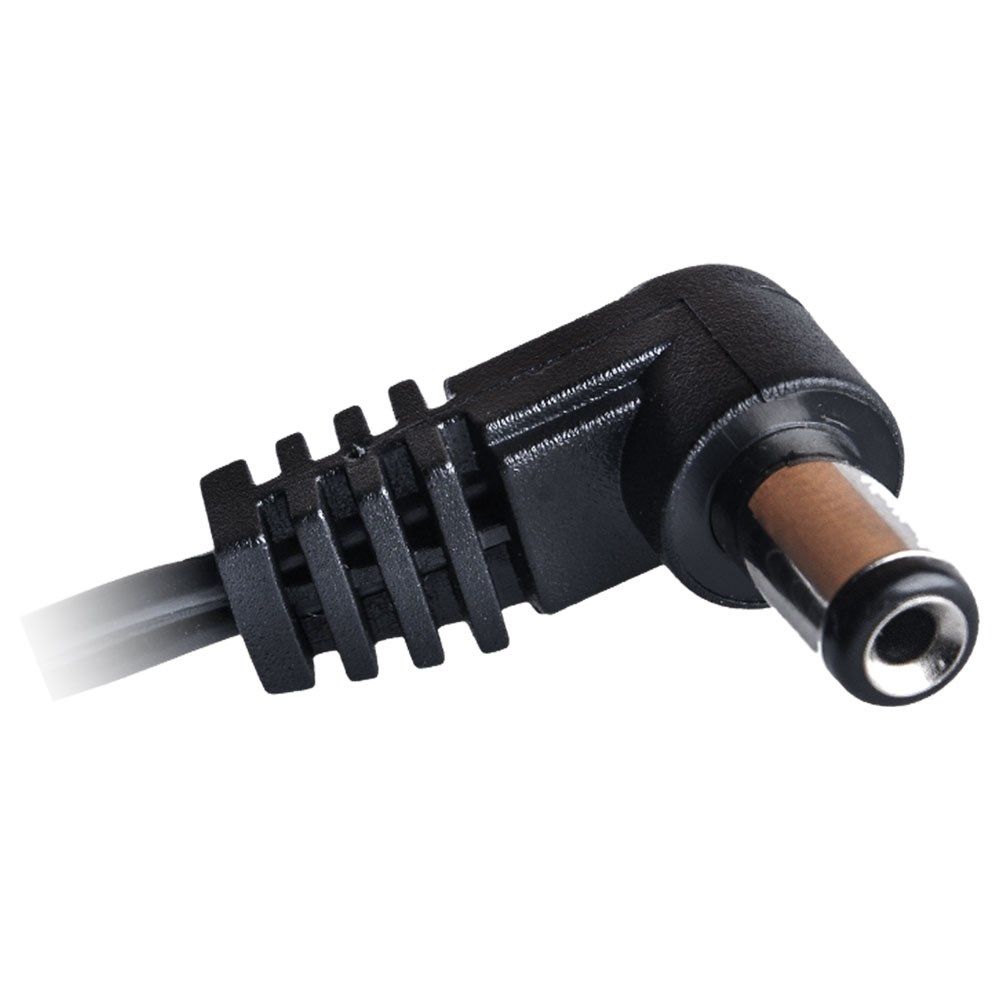 Cioks Type 1 Flex Cable w/ 5.5/2.1mm Centre Negative Angled DC Plug - 15cm (Black) - Image 1
