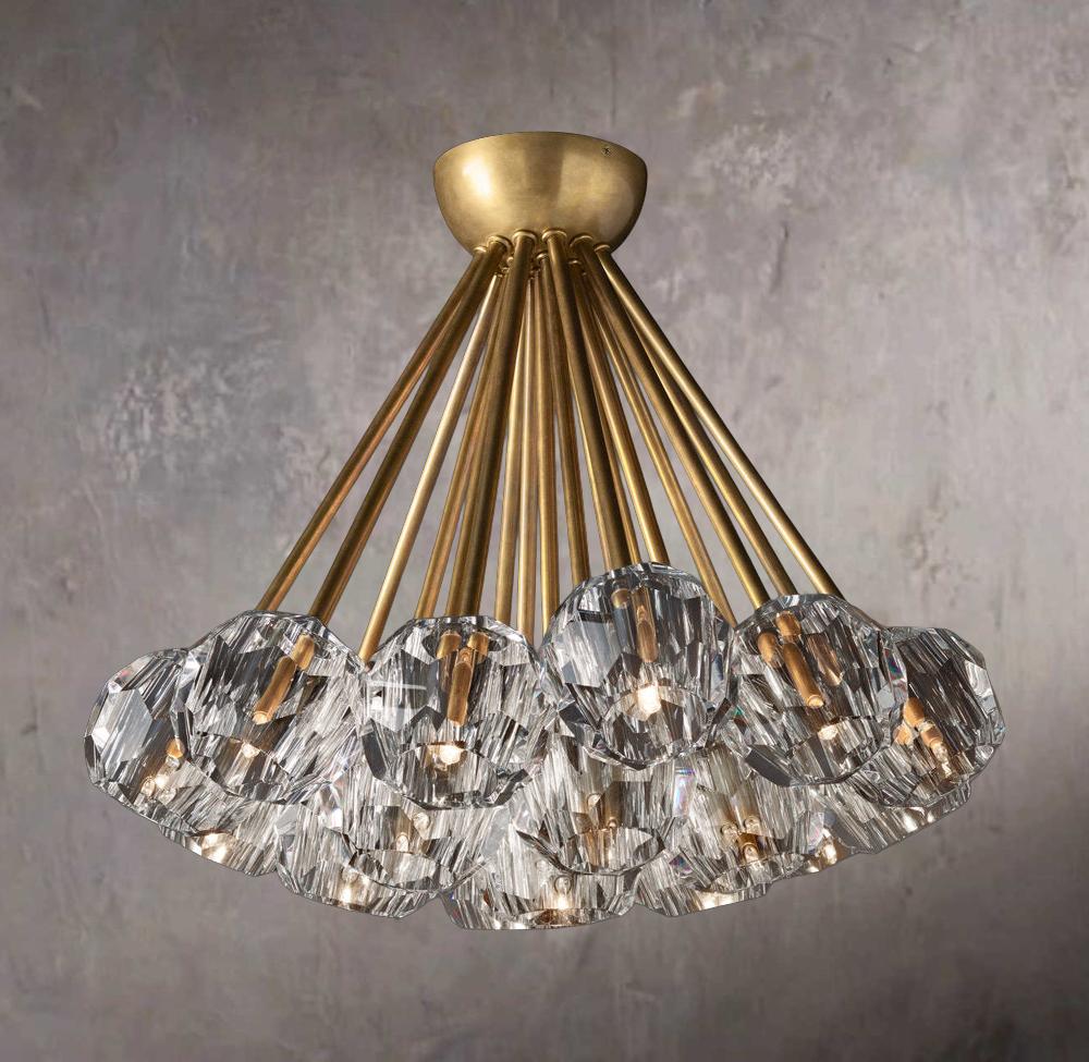 Crystal Globe Clear Glass Flush Mount 24″