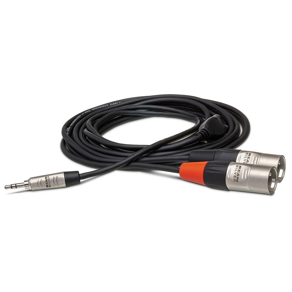 Hosa HMX010Y Pro 3.5mm TRS to Dual XLR(M) Stereo Breakout Cable (3m) - Image 1
