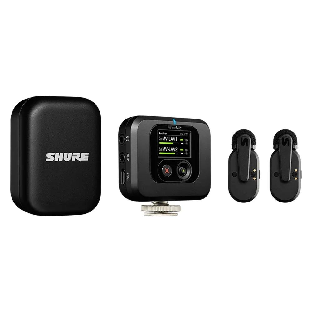 Shure MoveMic Two Kit 2 Person Clip-On Wireless Mic System for Mobile & Cameras - Image 1