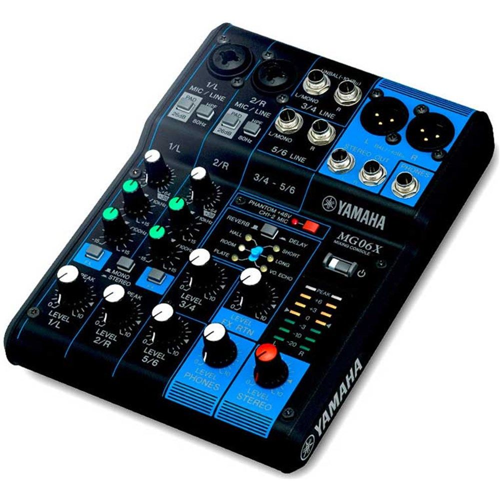 Yamaha MG06X 6 Channel Mixing Console w/ D-PRE Mic Preamps & Effects - Image 1