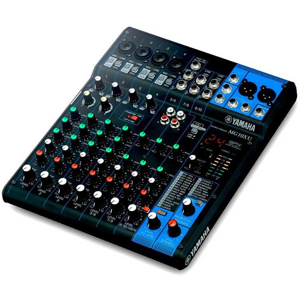 Yamaha MG10XU 10 Channel Mixer w/ D-PRE Preamps, Compression, Effects & Knob Faders - Image 1