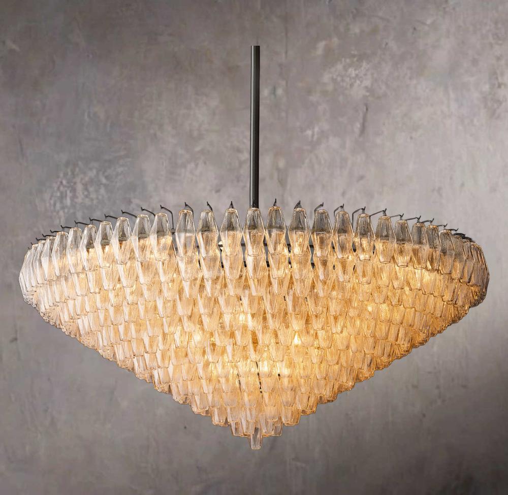 Chiarias Crystal Glass Layered Round Chandelier 62" - Image 2