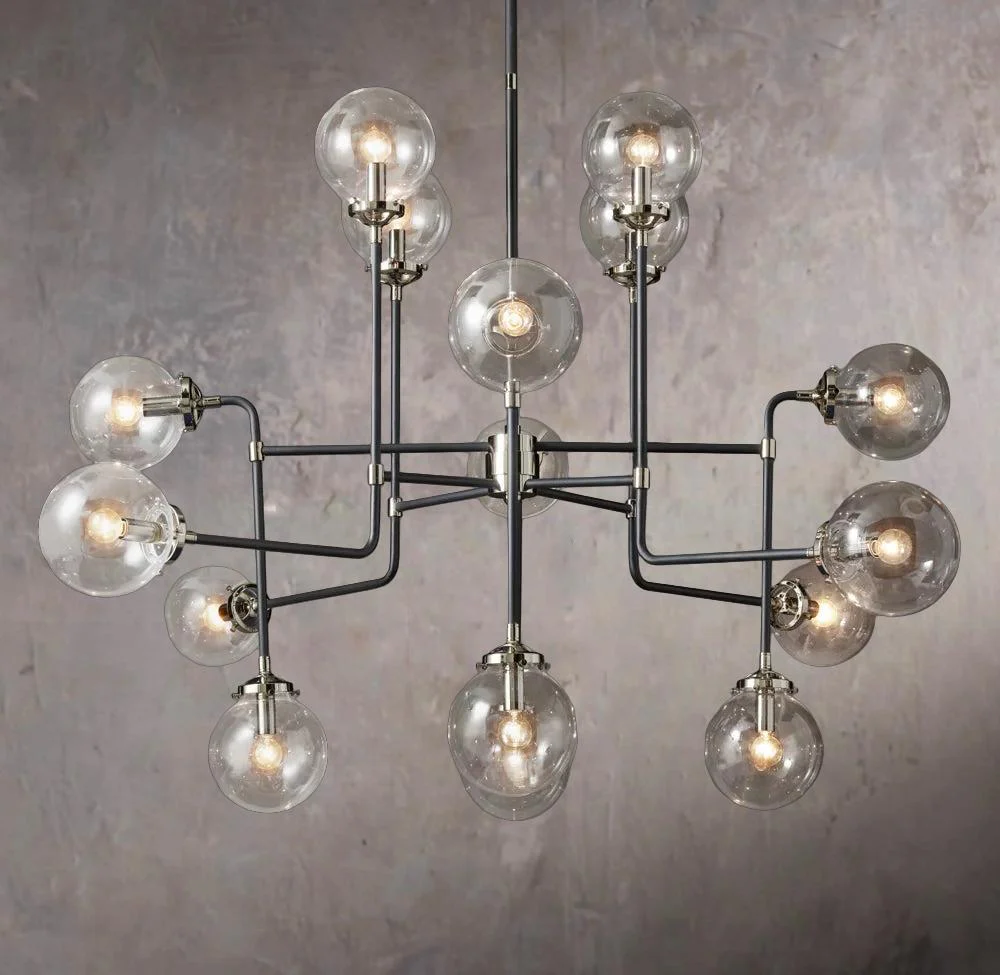 Bistro Sphere Transparent Glass Pendant Light 56" - Image 3