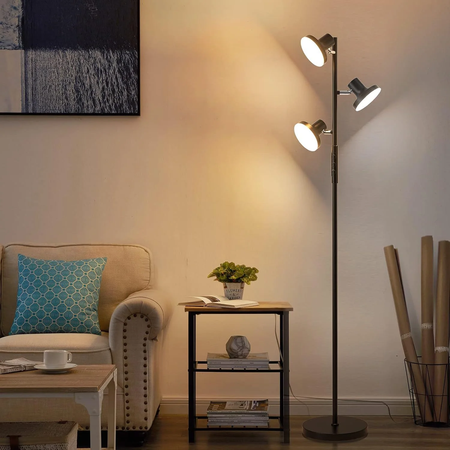 Adjustable LED Floor Lamp Rotatable with Remote for Living Room, Bedroom & Study - Image 2
