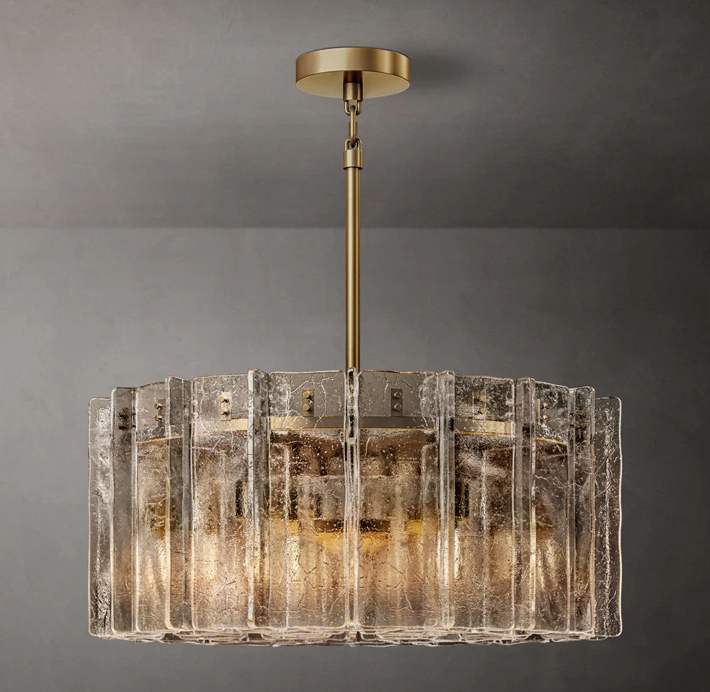 Smoky Lattice Glass Circular Chandelier 37" - Image 2