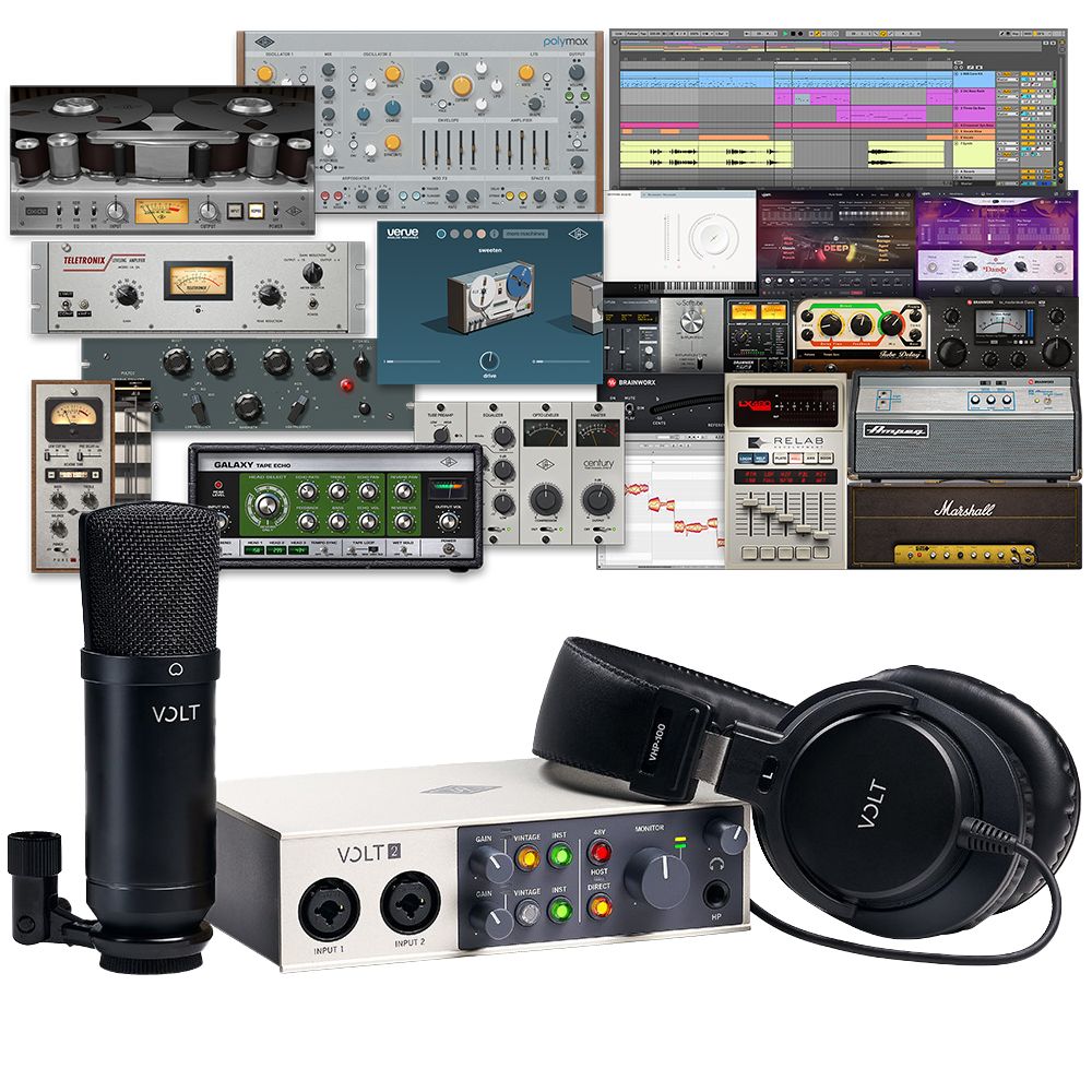 Universal Audio Volt 2 Pack 2-In/2-Out USB 2.0 Interface w/ Condenser Mic & Headphones - Image 1