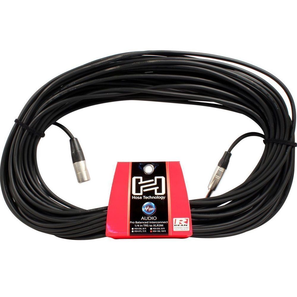 Hosa HSX100 Pro Balanced Interconnect REAN 1/4 in TRS to XLR3M (100 ft) - Image 1