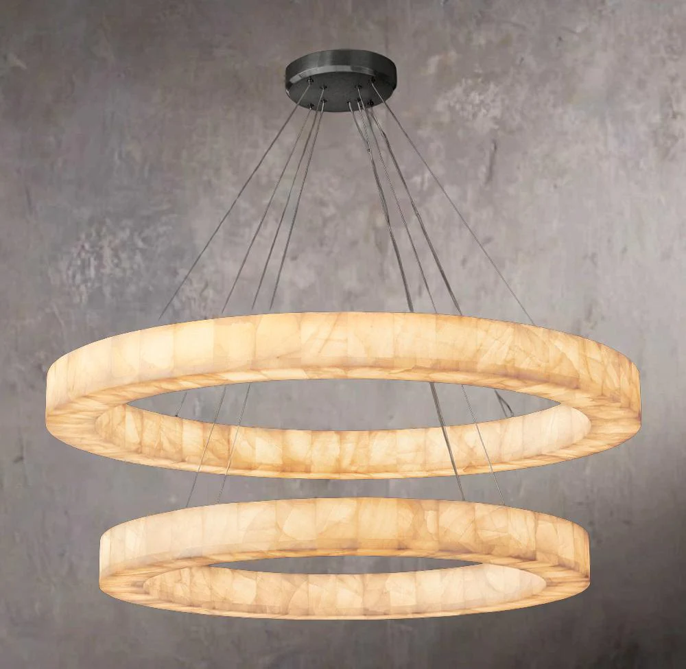 Rivages Glow Dual-Tier Circular Chandelier 60" - Image 1