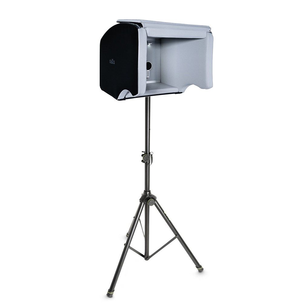 IsoVox 2 Portable Vocal Booth (Midnight) & Gravity SP5211B Tripod Stand 35mm (Black) - Image 1