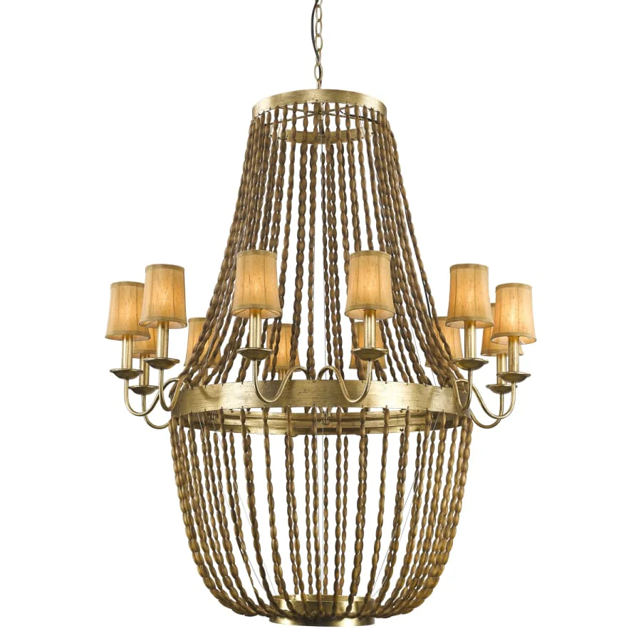Acclaim Lighting Anastasia 12 Light 49-1/4" Wide Beaded Empire Chandelier with Fabric Shades and Beaded Chains - Image 2
