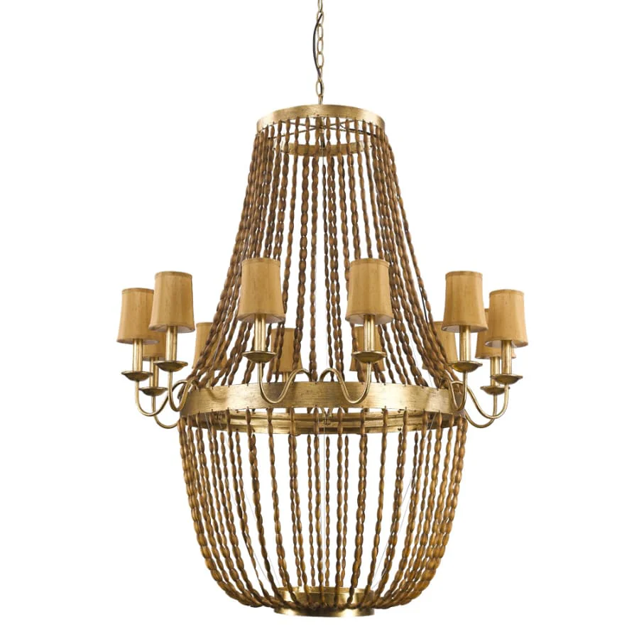 Acclaim Lighting Anastasia 12 Light 49-1/4″ Wide Beaded Empire Chandelier with Fabric Shades and Beaded Chains