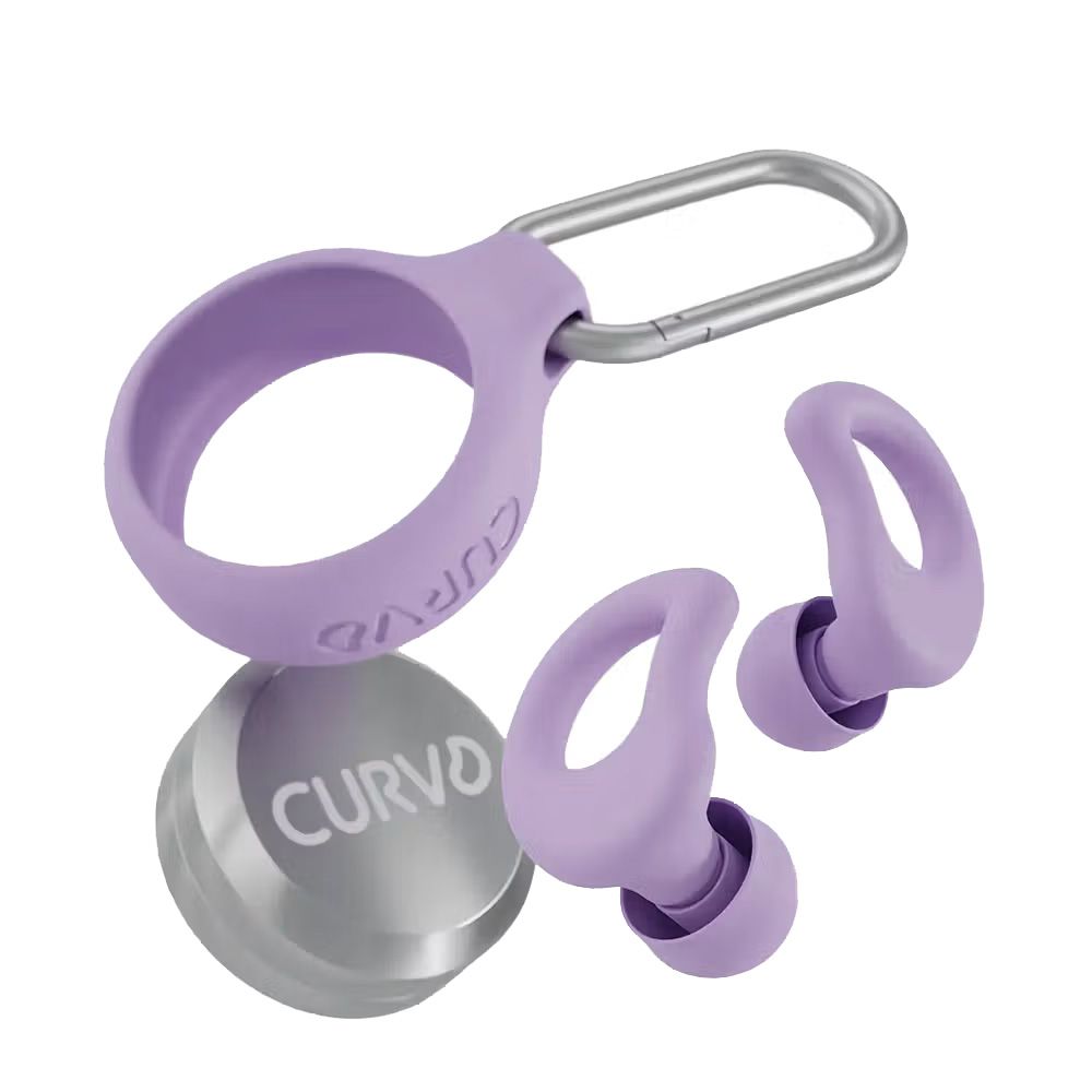 Curvd Everyday Earplugs With Case and Clips (Purple) - Image 1