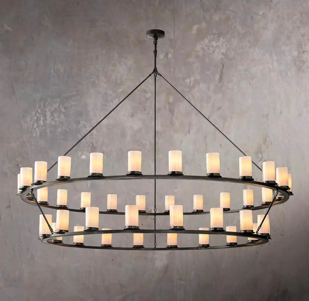 Ondra Double-Layer Frosted Glass Pendant Light 72" - Image 1