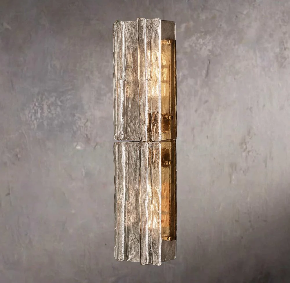 Latticed Smoked Glass Wall Sconce 30" - Image 1