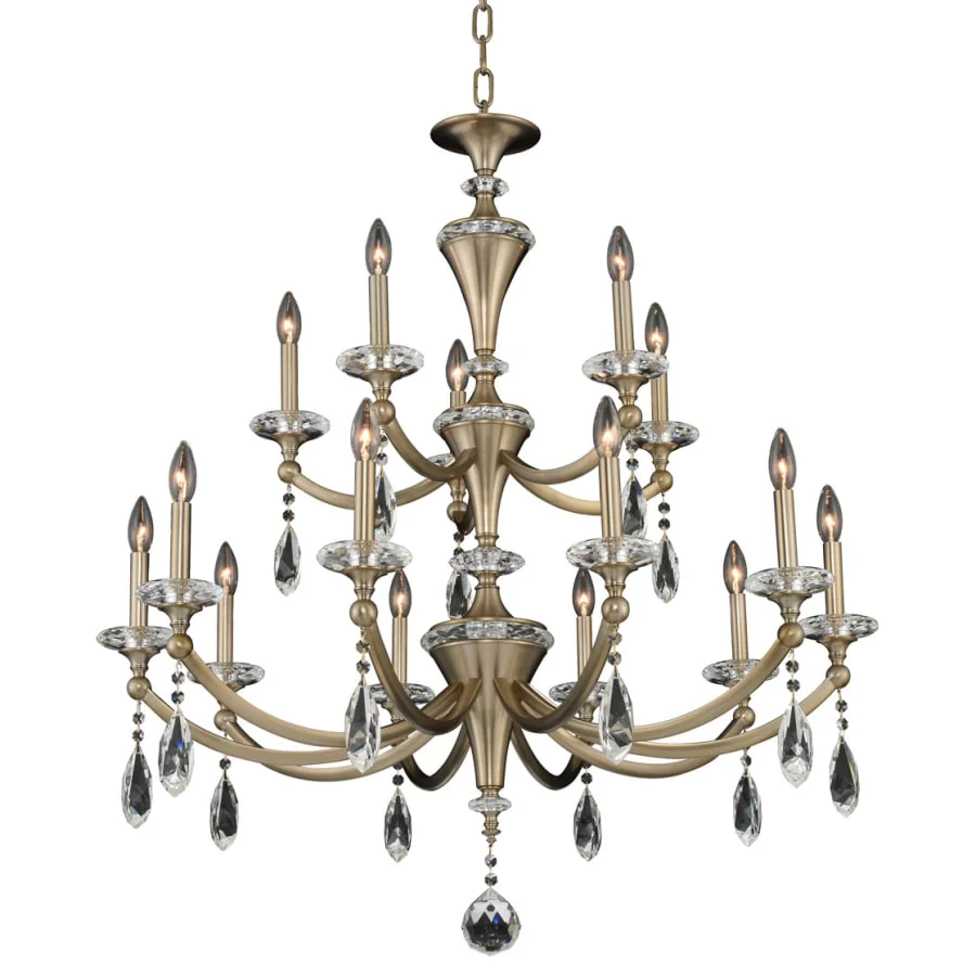Allegri Floridia 15 Light 37" Wide Taper Candle Style Chandelier with Firenze Crystal - Image 1