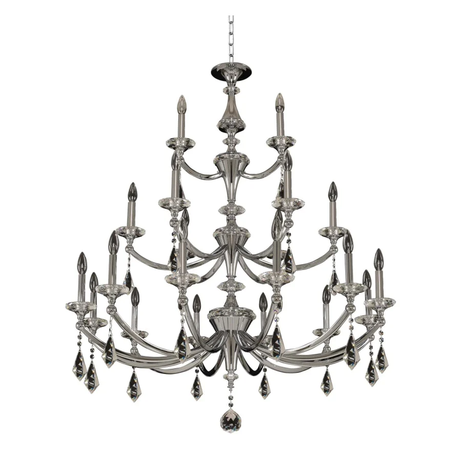 Allegri Floridia 21 Light 42" Wide Taper Candle Style Chandelier with Firenze Crystal - Image 1