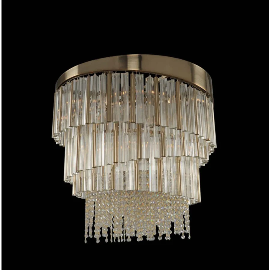 Allegri Espirali Convertible 9 Light 27″ Wide Crystal Chandelier / Flush Mount Ceiling Fixture