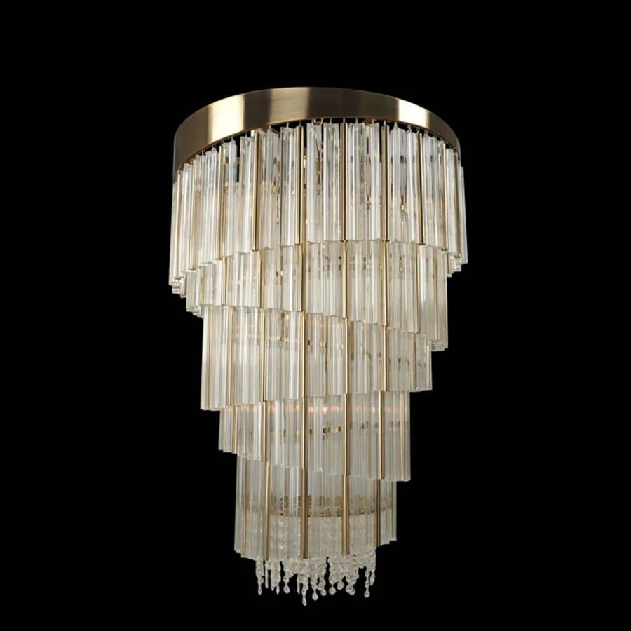 Allegri Espirali Convertible 15 Light 27″ Wide Crystal Chandelier / Flush Mount Ceiling Fixture