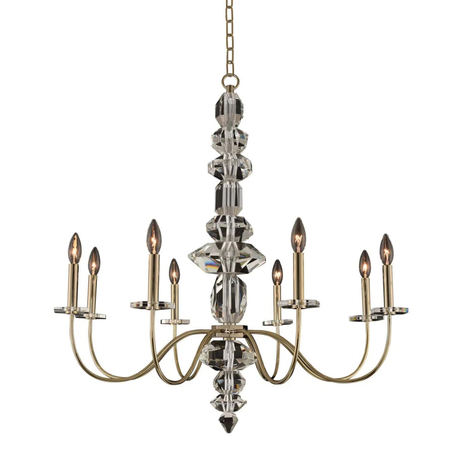 Allegri Bolivar 8 Light 34″ Wide Taper Candle Style Chandelier with Firenze Crystal