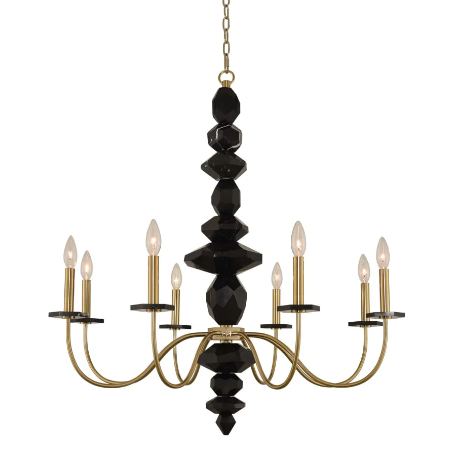 Allegri Piedra 8 Light 34" Wide Taper Candle Style Chandelier - Image 1