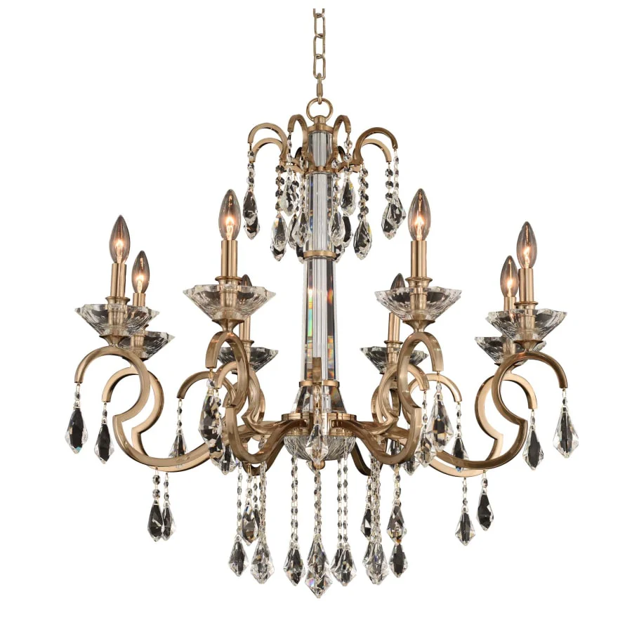 Allegri Valencia 8 Light 32" Wide Taper Candle Style Chandelier with Firenze Crystal - Image 1