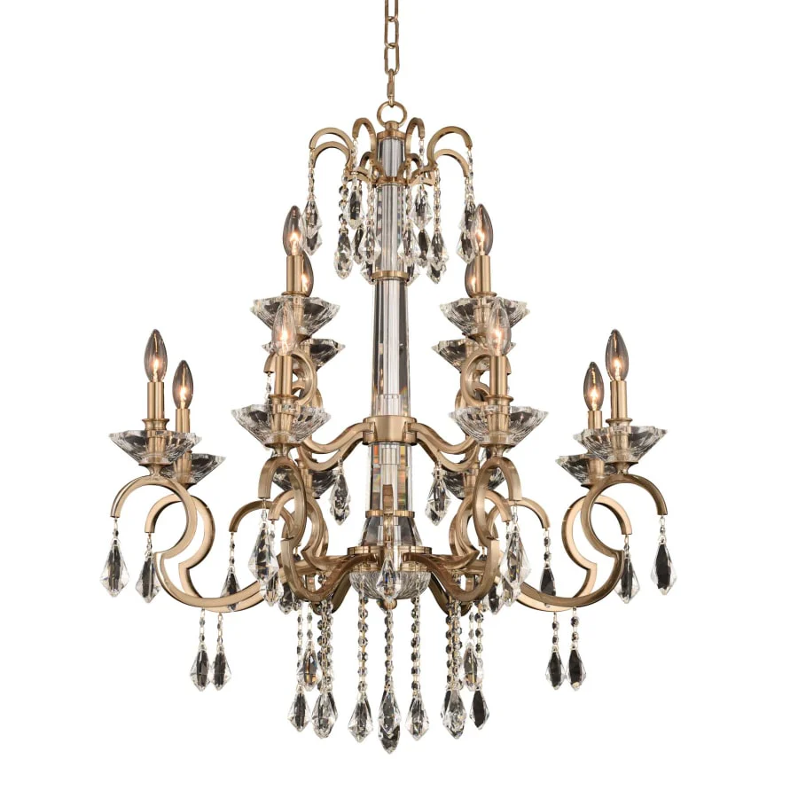 Allegri Valencia 12 Light 32" Wide Taper Candle Style Chandelier with Firenze Crystal - Image 1