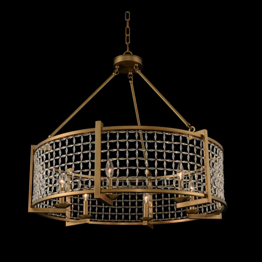 Allegri Verona 32" Wide Candle Style Drum Chandelier with Firenze Crystal - Image 1