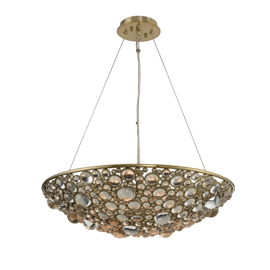 Allegri Ciottolo 24″ Wide Pendant with Firenze Crystal