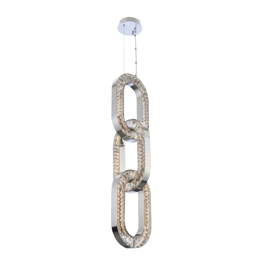 Allegri Catena 3 Light 12″ Wide LED Pendant with Firenze Crystal