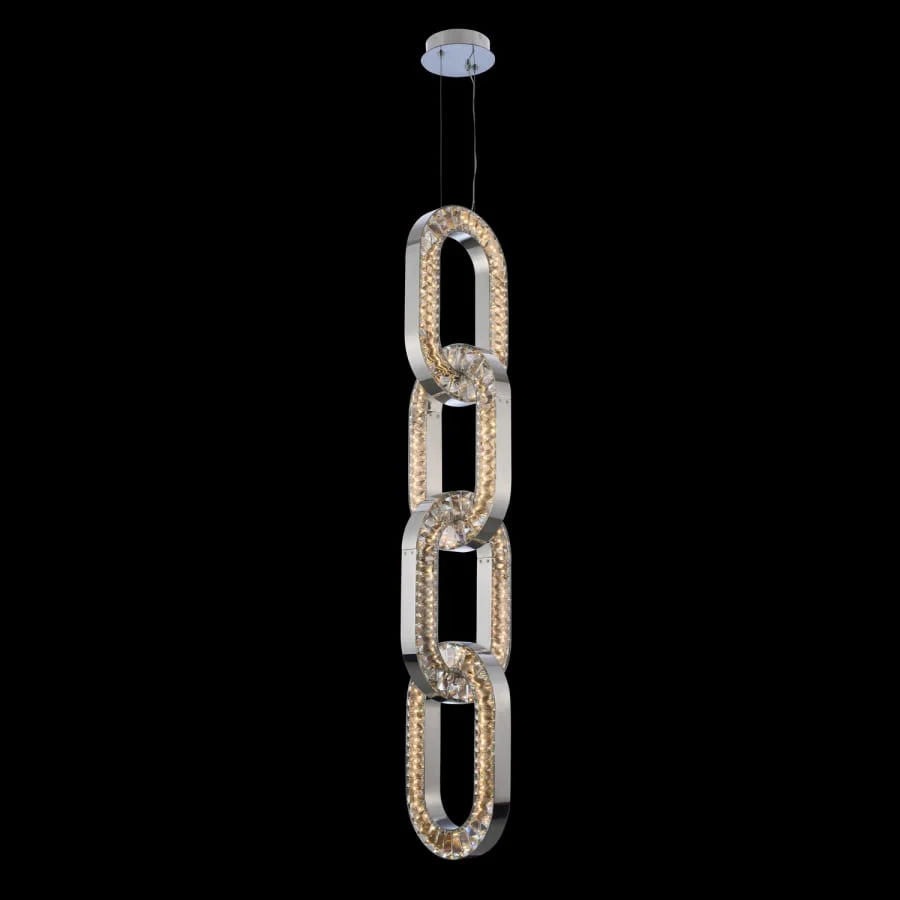 Allegri Catena 4 Light 12″ Wide LED Pendant with Firenze Crystal