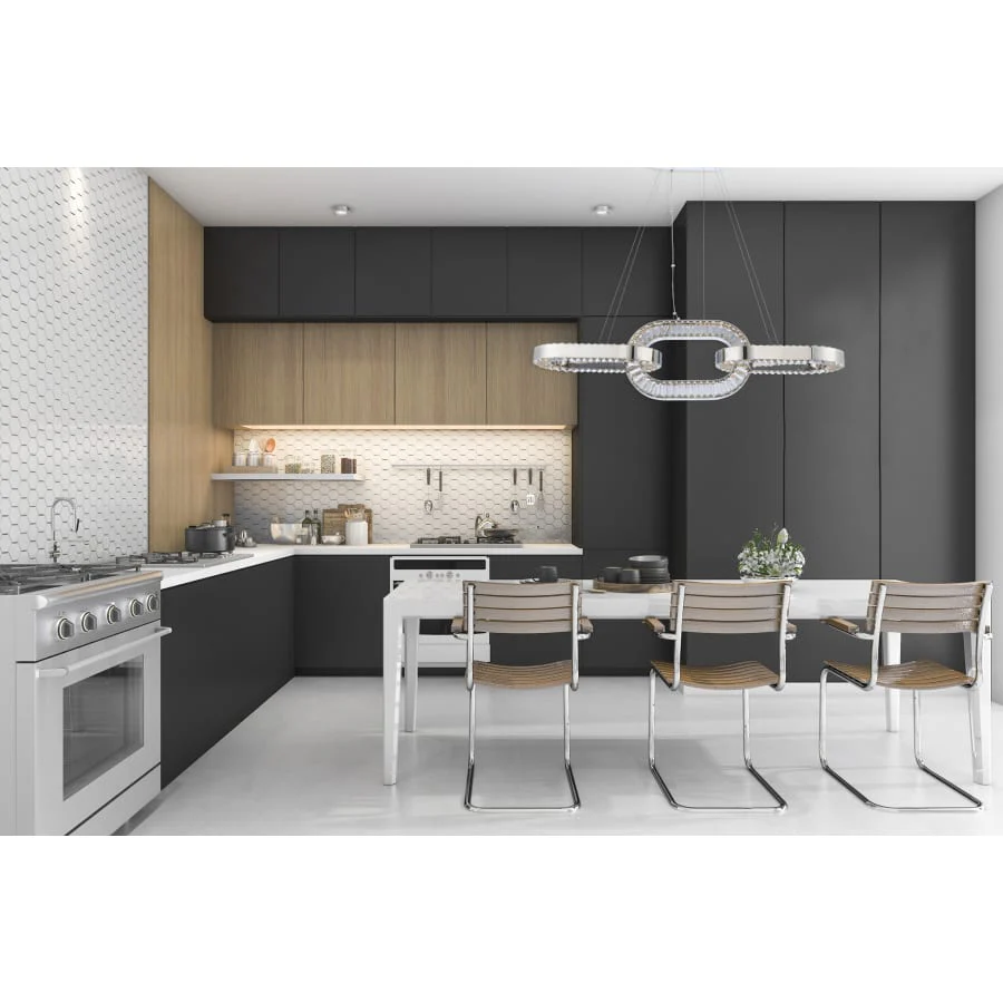 Allegri Catena 48" Wide LED Linear Chandelier with Firenze Crystal - Image 2