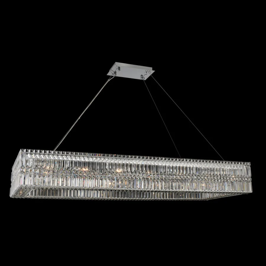 Allegri Rettangolo 60" Wide Linear Chandelier with Firenze Crystal - Image 1