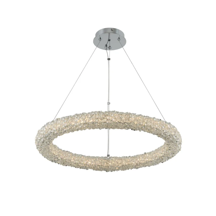 Allegri Lina 26" Wide LED Ring Chandelier with Firenze Crystal - Image 1