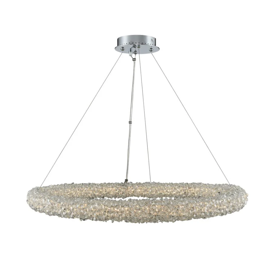 Allegri Lina 32" Wide LED Ring Chandelier with Firenze Crystal - Image 1