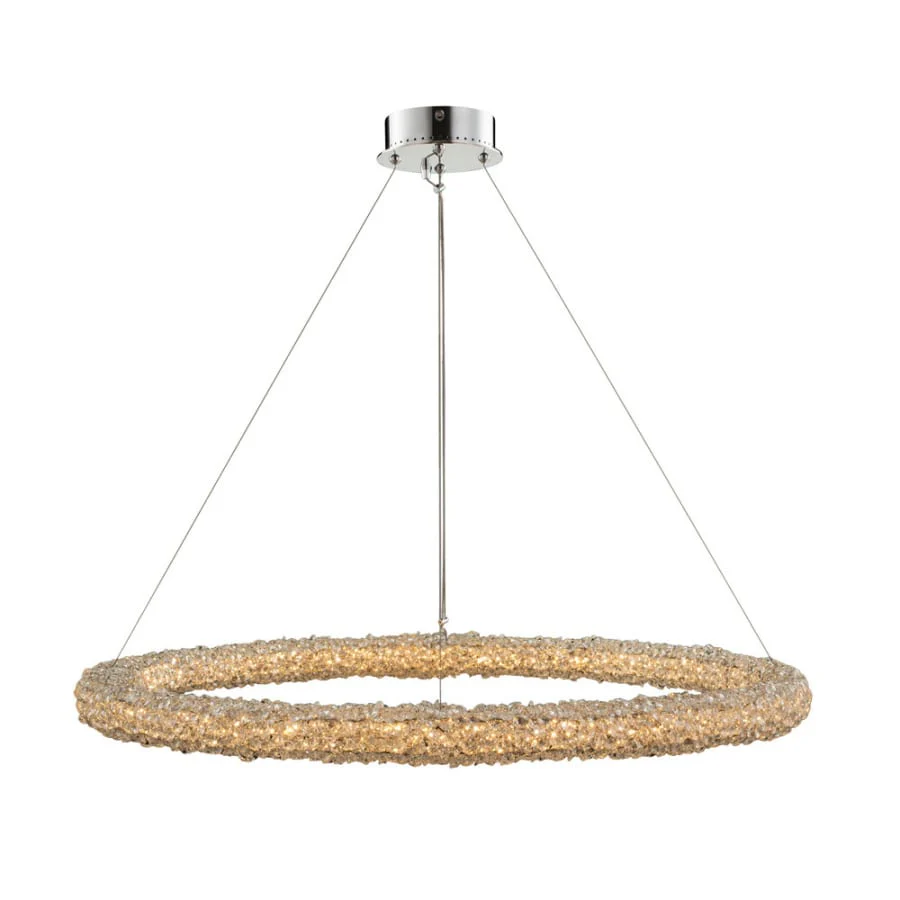 Allegri Lina 38" Wide LED Crystal Ring Chandelier - Image 1
