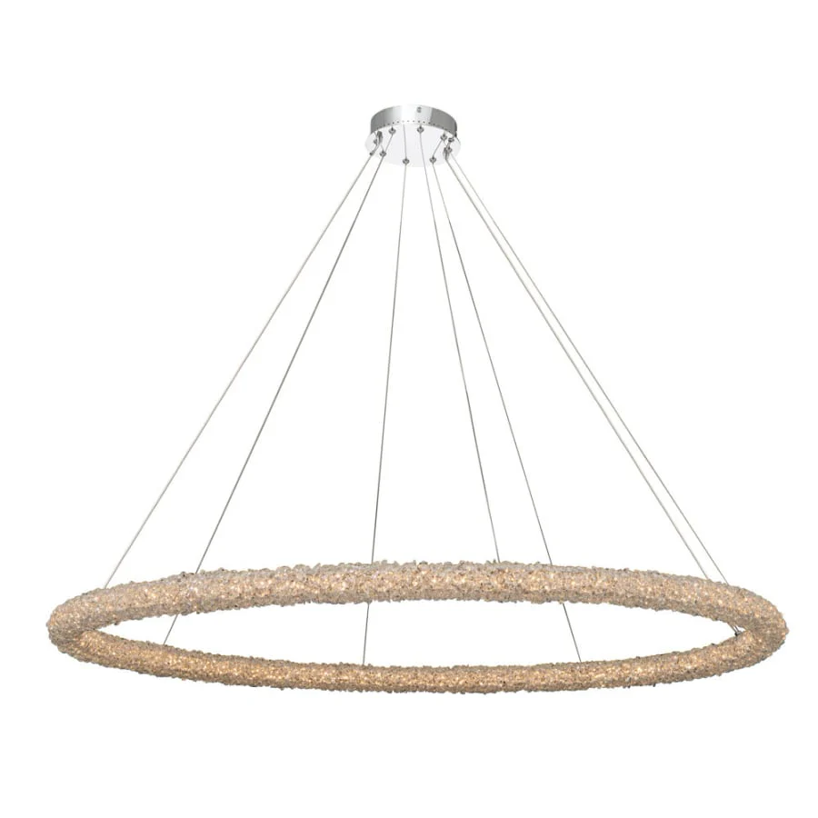 Allegri Lina 60" Wide LED Crystal Ring Chandelier - Image 1