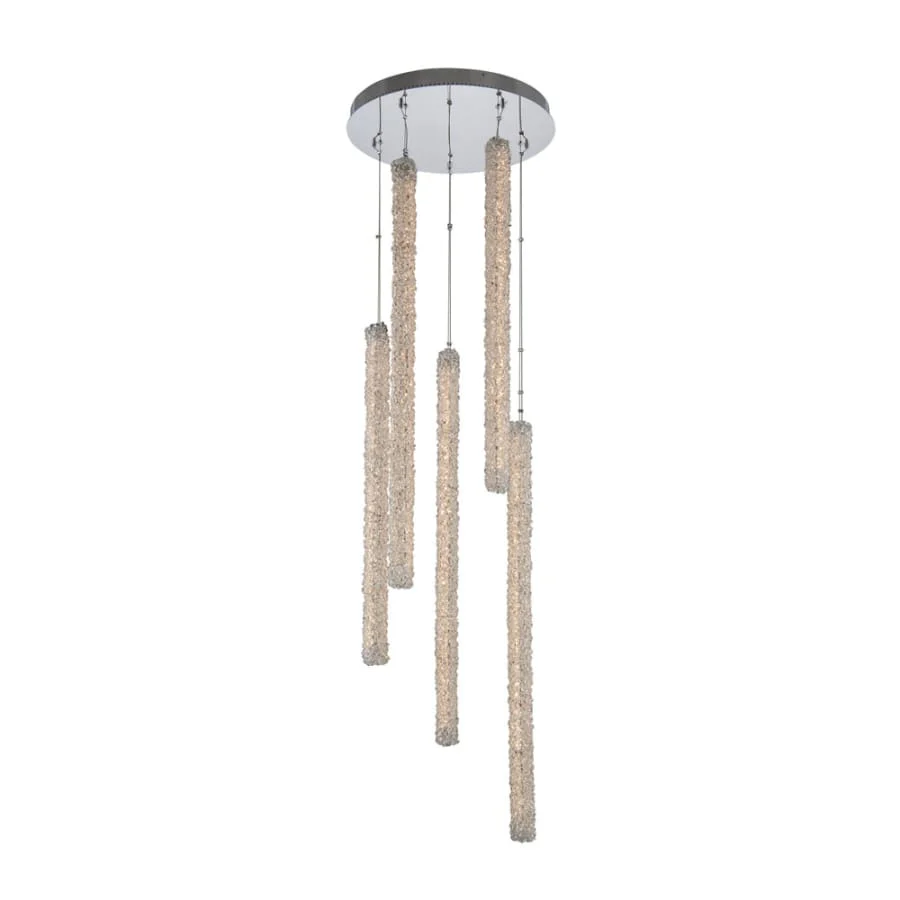 Allegri Lina 5 Light 24" Wide LED Crystal Multi Light Pendant - Image 1