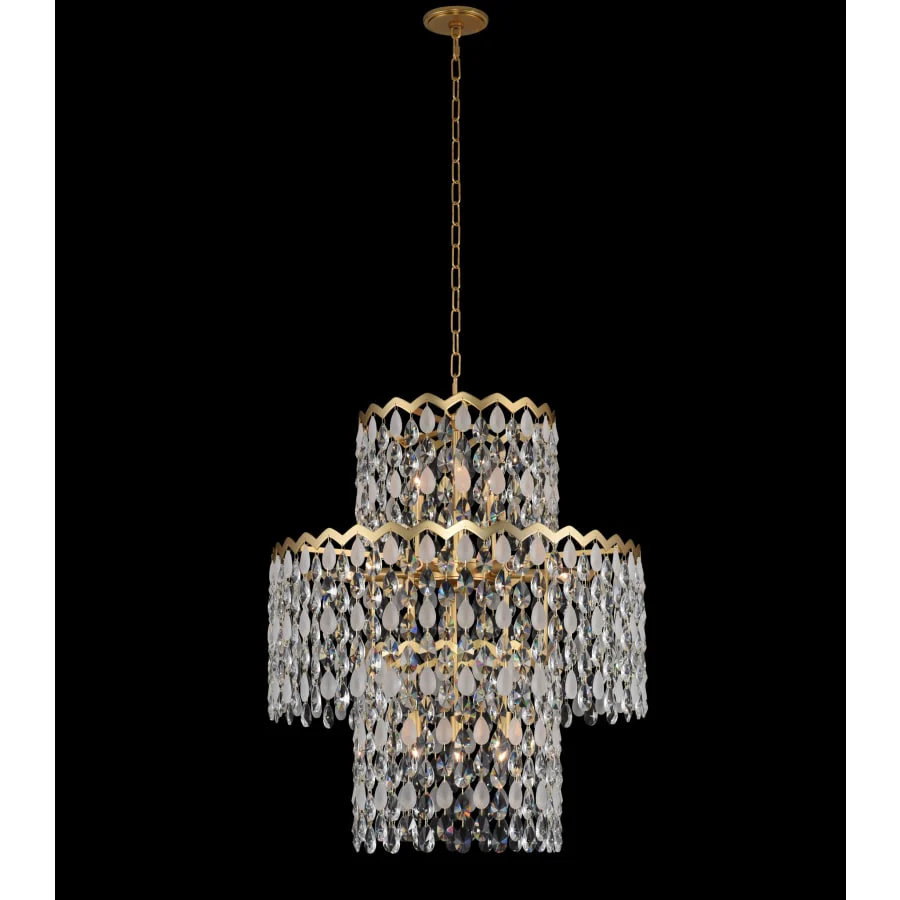 Allegri Caretta 27" Wide Drum Chandelier with Firenze Crystal - Image 2