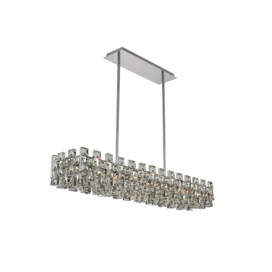 Allegri Piazze 8 Light 45" Wide Crystal Linear Chandelier - Image 1