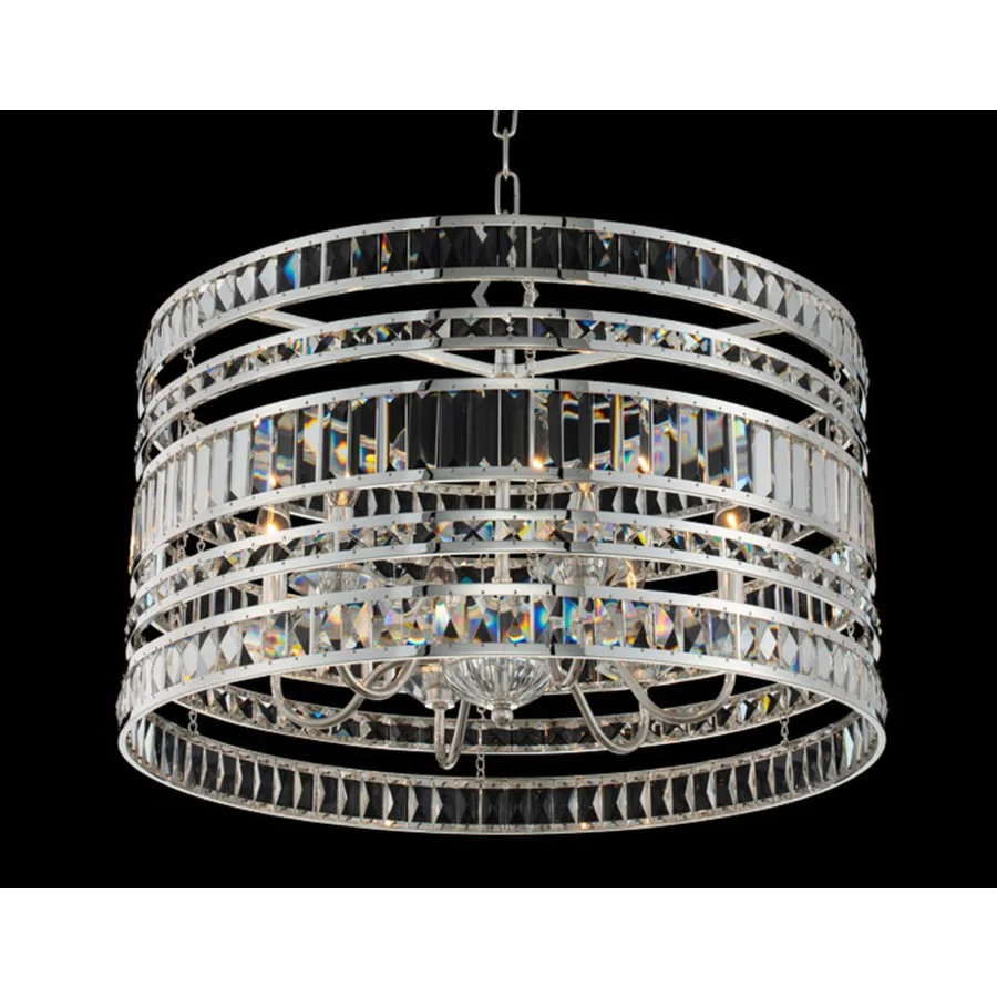 Allegri Strato 6 Light 26" Wide Crystal Drum Chandelier - Image 1