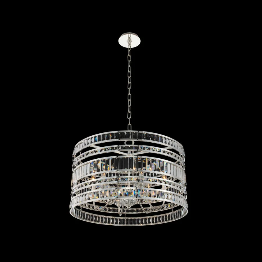 Allegri Strato 6 Light 26" Wide Crystal Drum Chandelier - Image 2