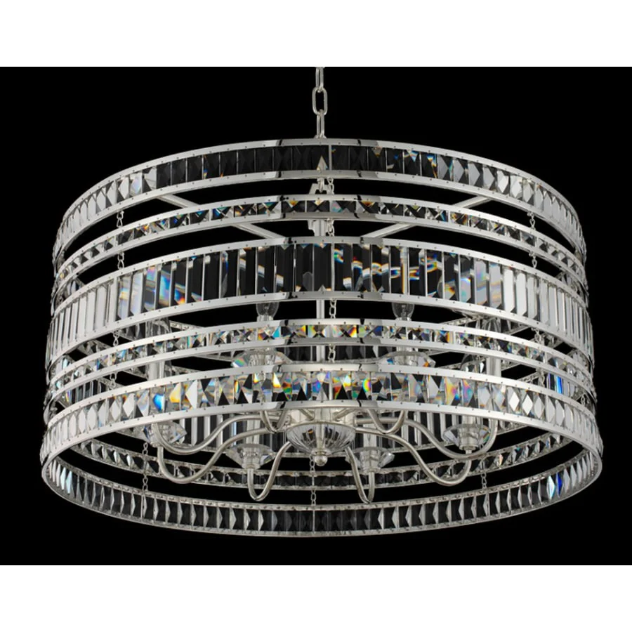 Allegri Strato 8 Light 32" Wide Crystal Drum Chandelier - Image 1