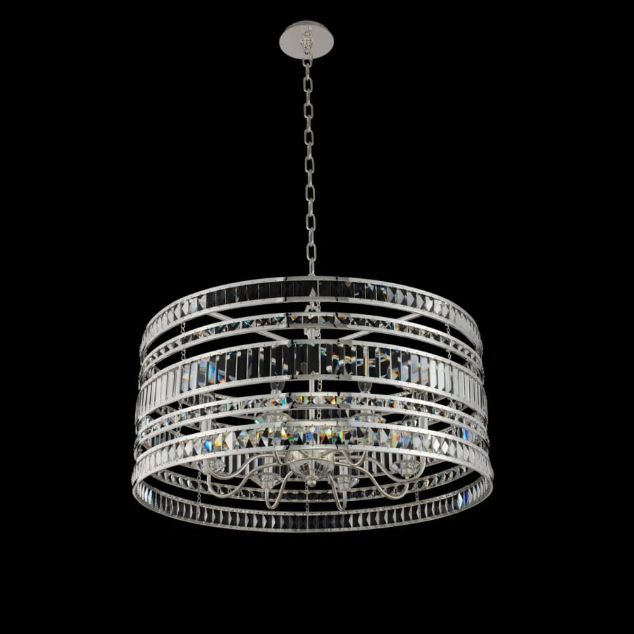 Allegri Strato 8 Light 32" Wide Crystal Drum Chandelier - Image 2