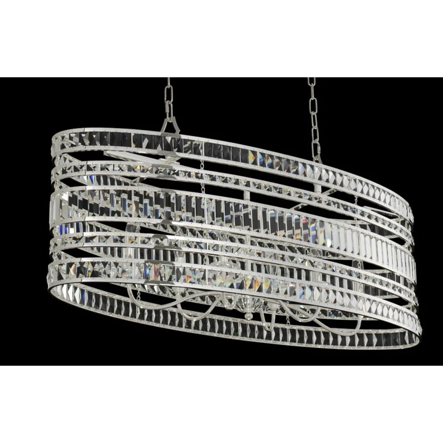 Allegri Strato 6 Light 42" Wide Crystal Drum Chandelier - Image 1