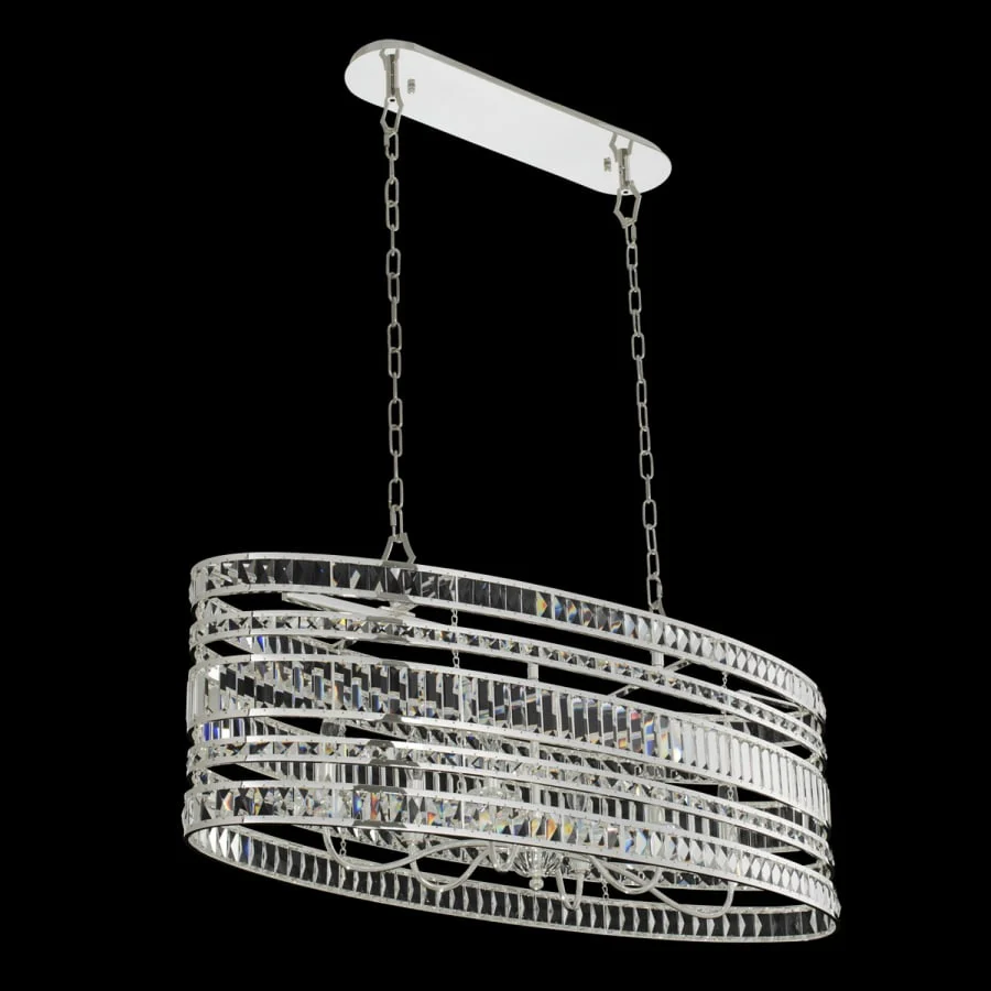 Allegri Strato 6 Light 42" Wide Crystal Drum Chandelier - Image 2